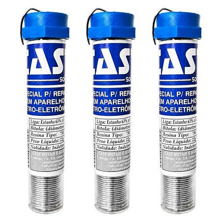 Solda Estanho Cast 25g 63/37 Fio 1mm para Soldagem Eletrônica