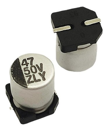 Capacitor Alumínio Eletrolítico SMD 47uF 50V Samwha 6,3x7,7mm