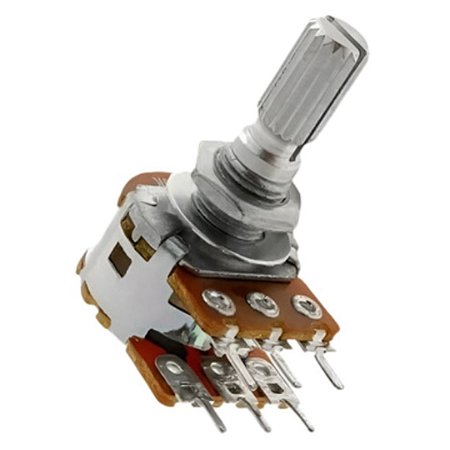 Potenciômetro B500K Duplo Linear 500K Eixo 15mm WH148-2