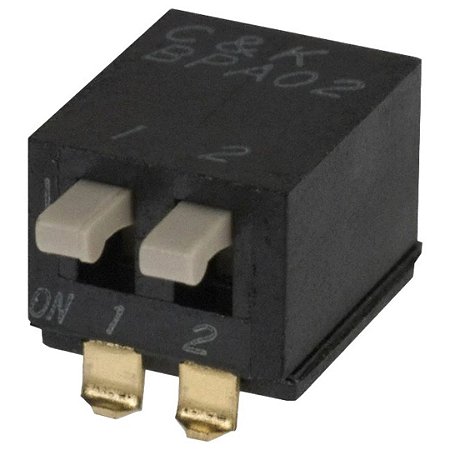 Chave DIP 2 Vias 90 Graus SMD Passo 2,54mm BPA02SB