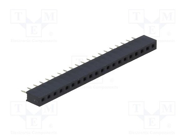 Barra Fêmea 10 Pinos 2,00mm 180 Graus DS1026-01-1x10S8BV