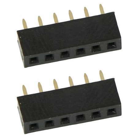 Barra Fêmea 6 Pinos 2,00mm 180 Graus DS1026-01-1x6S8BV
