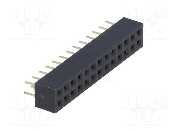 Barra Fêmea Dupla 2x13 26 Pinos 2,00mm DS1026-05-2x13S8BV