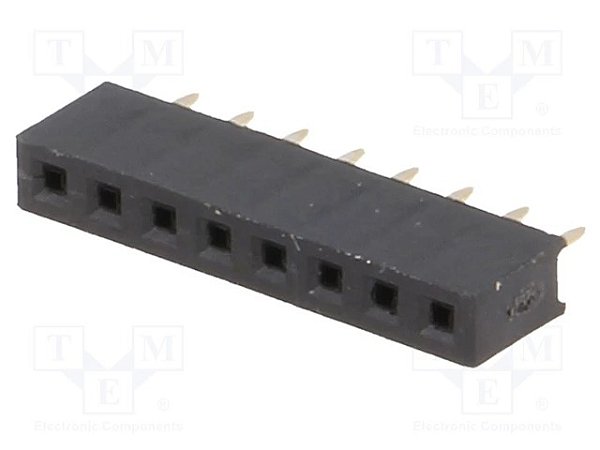 Barra Fêmea 8 Pinos 2,00mm 180 Graus DS1026-01-1x8S8BV