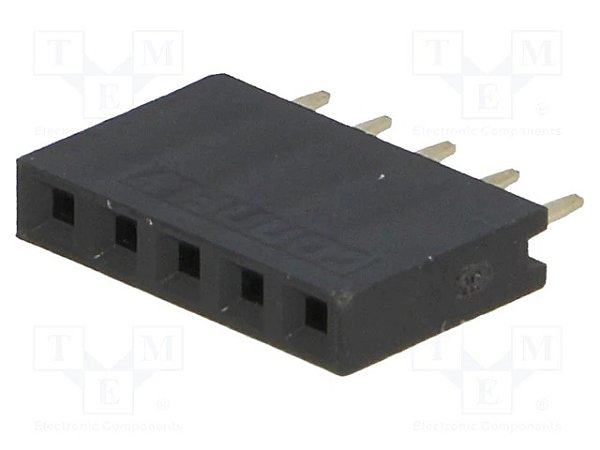 Barra Fêmea 5 Pinos 2,54mm Vertical DS1023-1x5S21