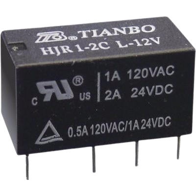 Relé DPDT 6V 1A 8 Pinos HJR1-2CL-06V para Circuito Impresso