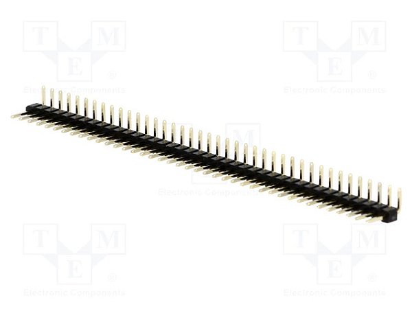 Barra De Pinos Macho 40 Pinos 1x40 90 Graus Passo 2,00mm Dourada