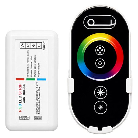 Controlador de Fita LED RGB Touch sem Fio RF 12 a 24V 6A S-103 T