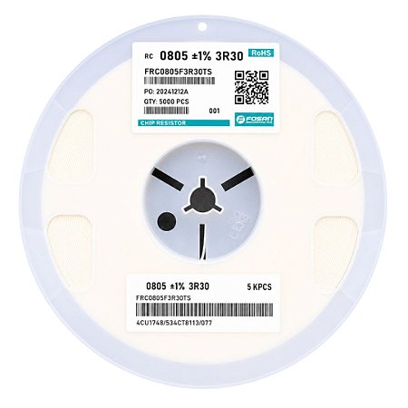 Rolo 5.000x Resistor 3R3 3.3 Ohms SMD 0805 1/8W 1% (FRC0805F3R30TS)