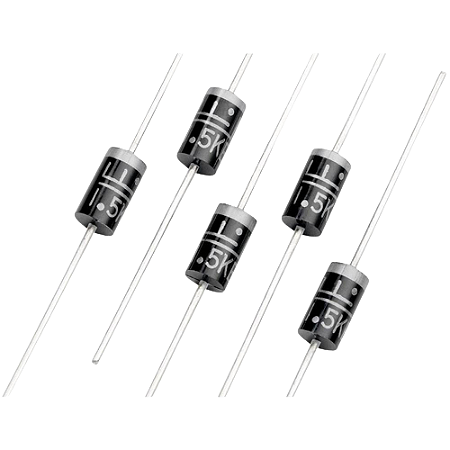 1.5KE62A Diodo TVS Unidirecional 53V 1500W Encapsulamento DO-201