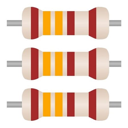 100x Resistor Axial 1K33 Ohms ±1% 0,5W (1/2W) CR25