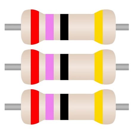100x Resistor Axial 27 Ohms ±5% 0,25W (1/4W) CR25