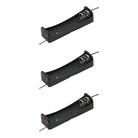 Suporte de 1 Unidade para Pilha AA - Modelo Canoa Preto