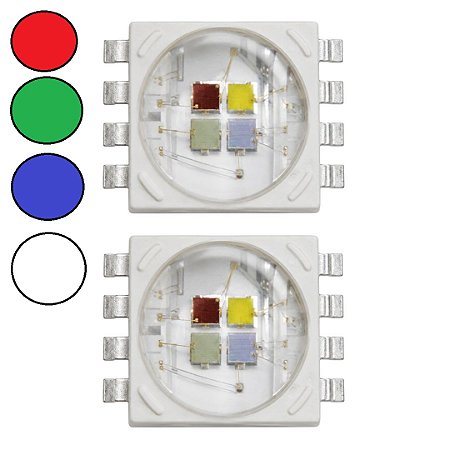 LED de Potência RGBW 10W 350mA 4 Cores SMD 9,1x7x3,1mm PC8N-10LTE-C