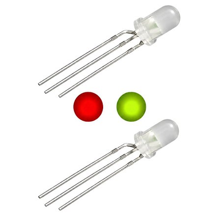 FYL-5019EGW1B LED Bicolor 5mm 3 Pinos Vermelho/Amarelo-Esverdeado