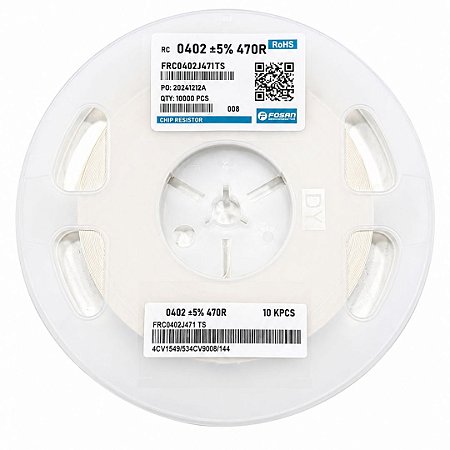 Rolo com 10.000 Peças - Resistor SMD 470R 0402 5% FRC0402J471TS FOJAN