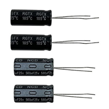 Capacitor Eletrolítico 560uF 25V Alta Temperatura 105°C 8x20mm RGTX