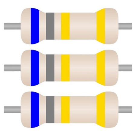 100x Resistor 6R8 1/4W Axial 5% CR25