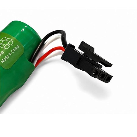 Bateria Recarregável 18650 Li-Ion 2600mAh com Conector 3 Vias Verde