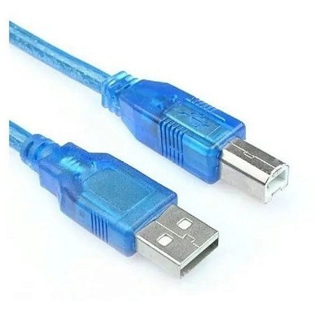 Cabo USB 2.0 Tipo A Macho x Tipo B Macho 30cm Azul