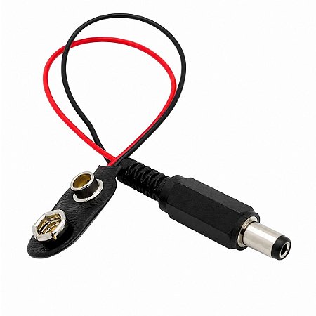 Clip de Bateria 9V Plug P4 Conector para Fonte de Alimentação