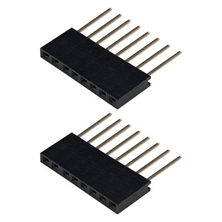 Barra de Pinos Fêmea MCI 1x8 8 Pinos Passo 2,54mm 180° Empilhável