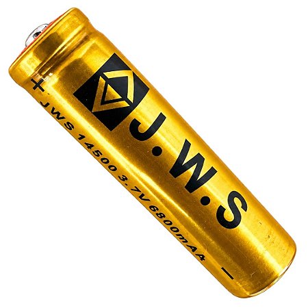 Bateria 14500 Recarregável JWS Gold Alta Capacidade 6800mAh 3,7V
