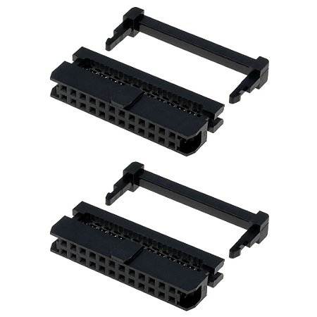 FC-24P Conector Flat Cable 24 Pinos (2x12) Fêmea Reto 180° com Latch