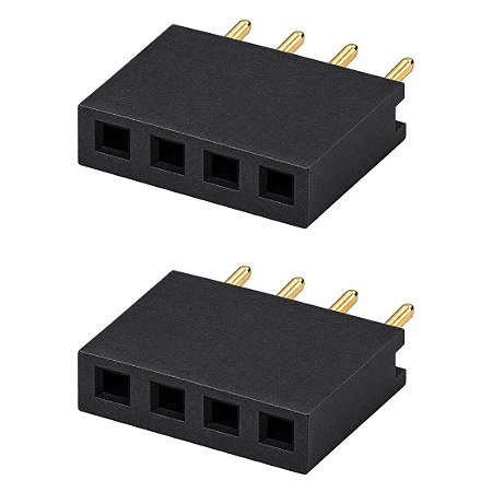 Conector Barra de Pinos 4 Vias Simples 2,54mm Metaltex (MCS-04)