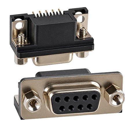 Conector DB9 Fêmea Angular 90 Graus para PCI NorComp 182-009-213R181