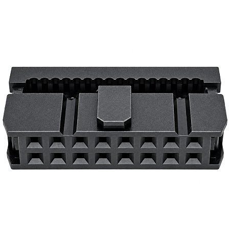 FC-16P Conector Flat Cable IDC 16 Pinos 2x8 Fêmea com Alívio de Tensão