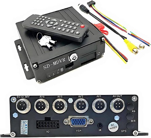 Módulo Gravação Vídeo TX-SD-904 AHD/SD 4 Canais para Cartão SD 12-36V