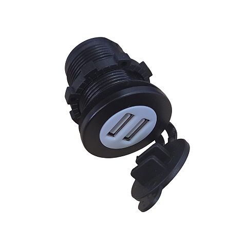 Adaptador Carregador USB 2 Saídas 5V Para Moto Carro Barco 12V-24V