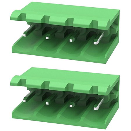 Borne Macho PCB 4 Vias Passo 5.08mm Horizontal 180° ZBF400V-5.08-04P