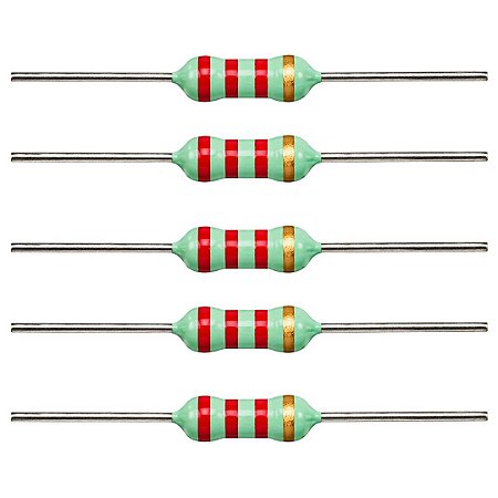Pacote com 100 Resistores 2K2 1/2 Watt Axial 5% Uso Geral