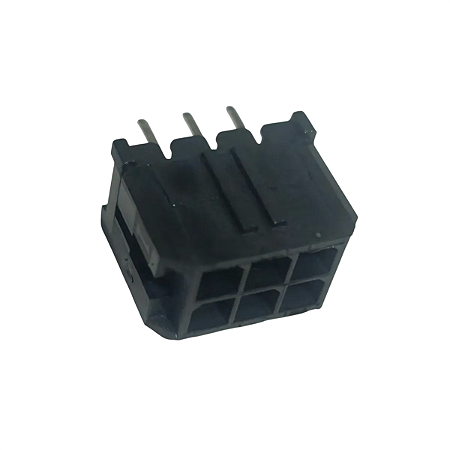 Conector Header Micro Fit 6P (2x3) Macho Reto 3mm Preto BR3030WVF-6P