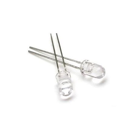 LED 5mm Branco Transparente Alto Brilho 28.000mcd