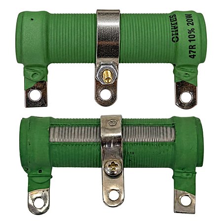 Resistor de Potência Tubular 47Ω 20W Ajustável AJ20 Ohmtec 10%
