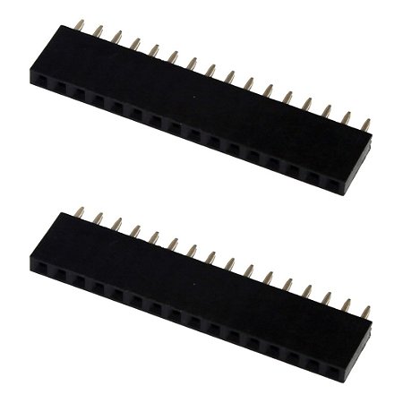 Barra de Pinos MCI Fêmea 16 Vias 1 Linha Passo 2,54mm Vertical 180°