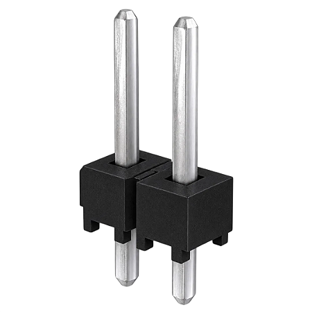 Conector Barra de Pinos 2 Vias Macho 2,54mm 1x2 PTH