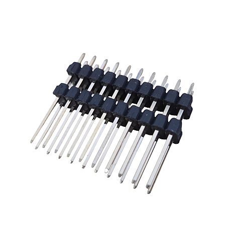 Conector Barra de Pinos 20 Vias Dupla 2x10 Macho Passo 2.54mm 22mm