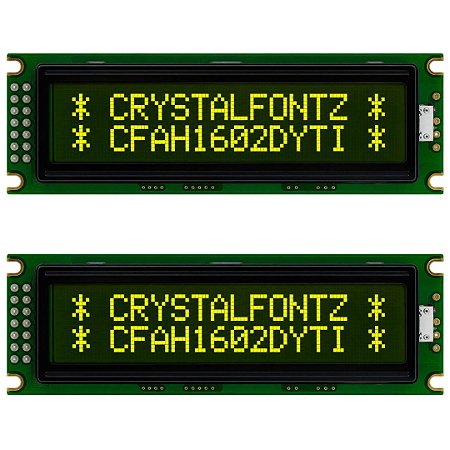 Display 1602 LCD 16x2 com Retroiluminação LED Amarela CFAH1602D-YTI-ET