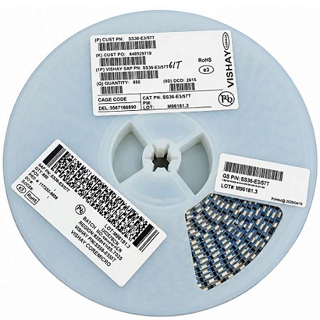 Rolo com 850 Diodos SS36-E3/61T SMD SMC 60V 3A