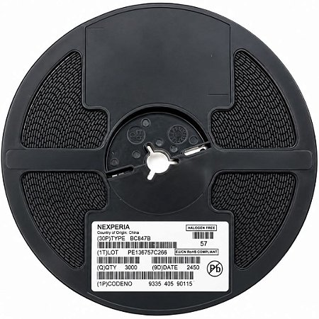 Rolo com 3.000 Transistores BC847B SOT-23 NPN NXP Semiconductors