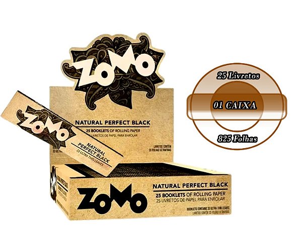 Caixa Seda Zomo Natural Perfect Black Brown - 25 Livretos