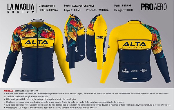 JERSEY MANDA LONGA - VERÃO AMARELA E AZUL