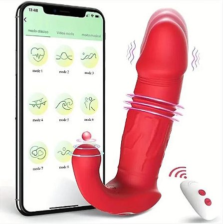 Vibrador Estimulador Próstata Sobe Desce controlado App e C Remoto - Lover Viber