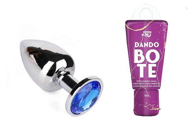 Kit Plug Anal + Gel Comestível Dando Bote