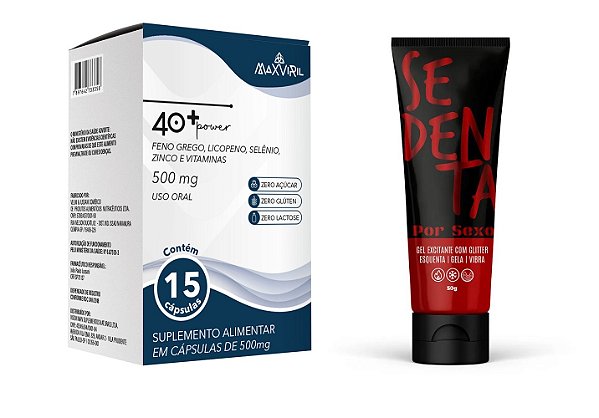 Kit Power 40+ 15 cáps MaxViril + Gel Comestível Sedenta por Sexo