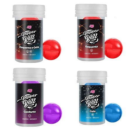 Kit 8uni Pepper Ball Plus (Gela + Esquenta + Esquenta/Gela + Conforto)